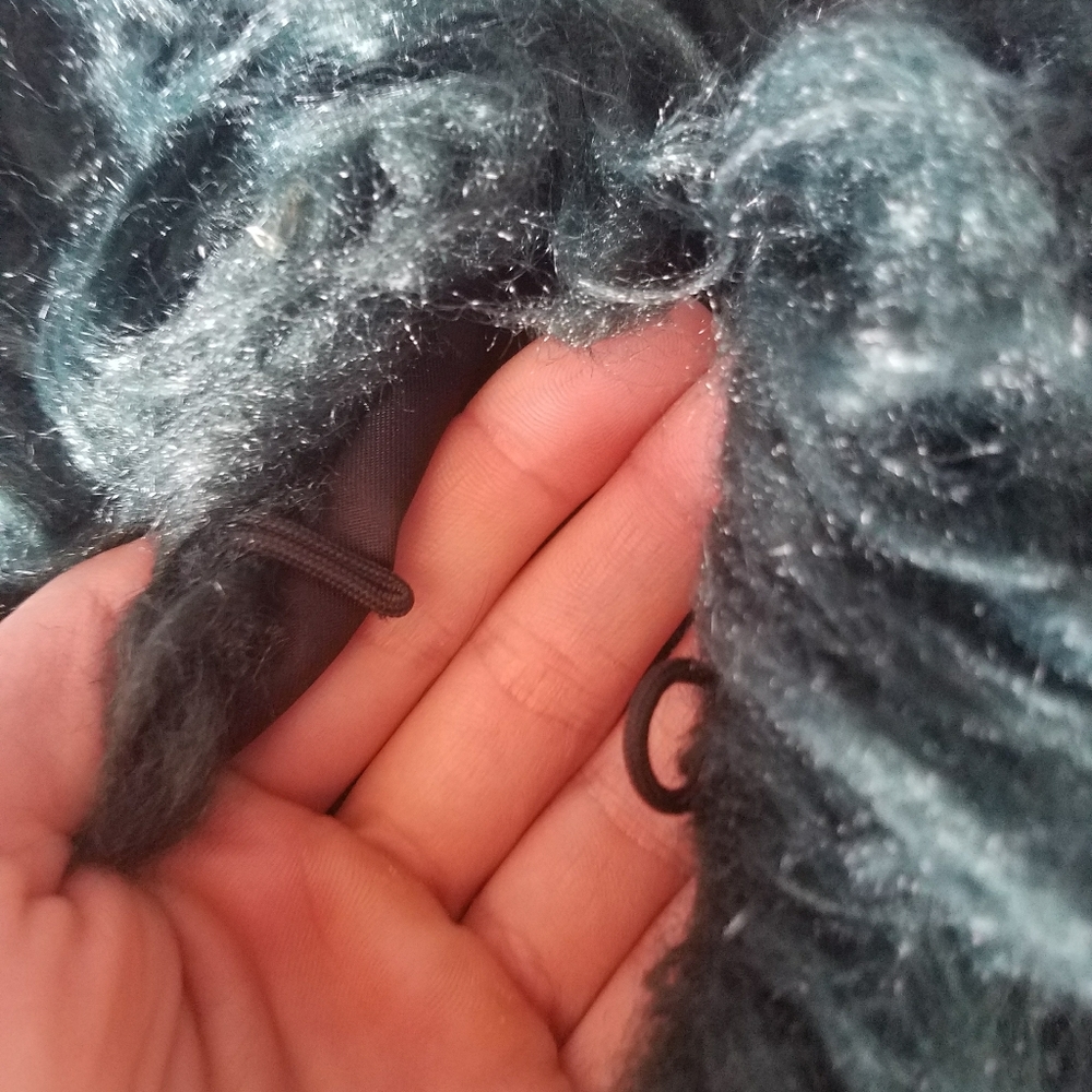 Teal fauxfur coat - Picture 3 of 3